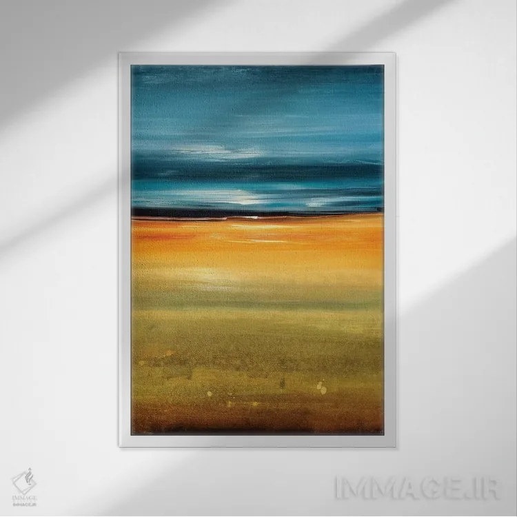 تابلو انتزاعی زمان ایستاده است ۳ اثر لیزا ریجرز - نمای قابدار سفید