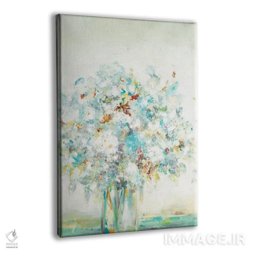 تابلو انتزاعی دسته گل بافت دار اثر لیزا ریجرز - نمای پرسپکتیو محصول