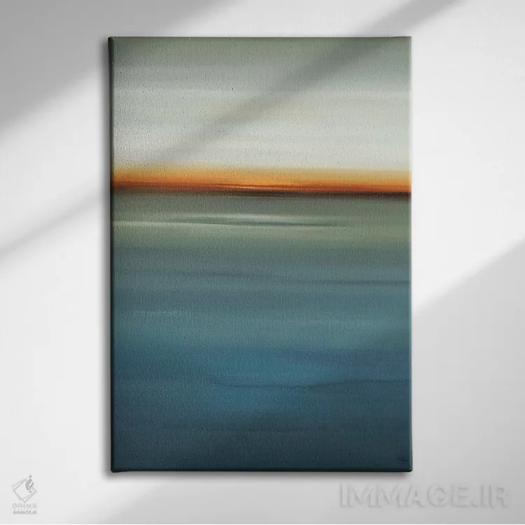 تابلو انتزاعی در کنار آبی ۱ اثر لیزا ریجرز - نمای روبهرو روی دیوار