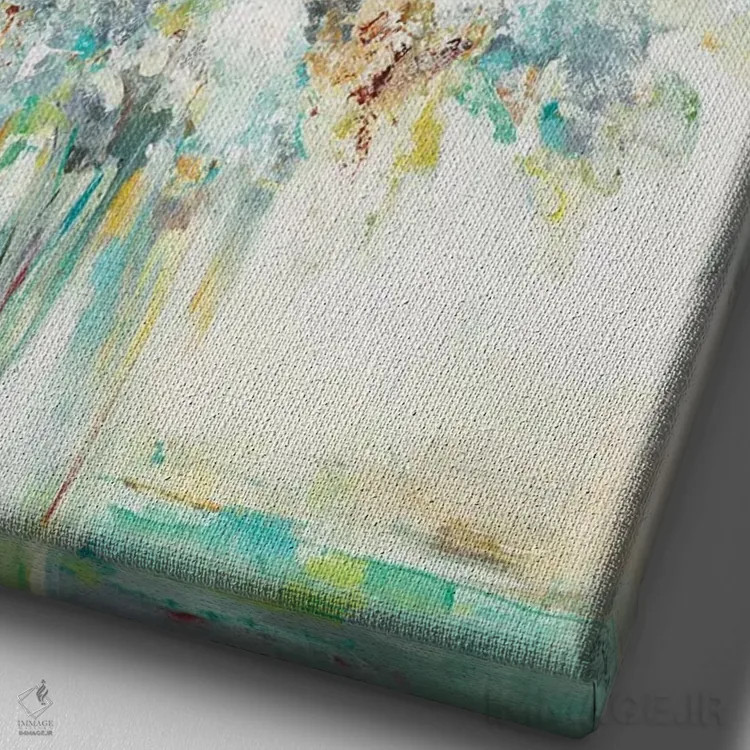 تابلو انتزاعی دسته گل بافت دار اثر لیزا ریجرز - نمای نزدیک بافت بوم