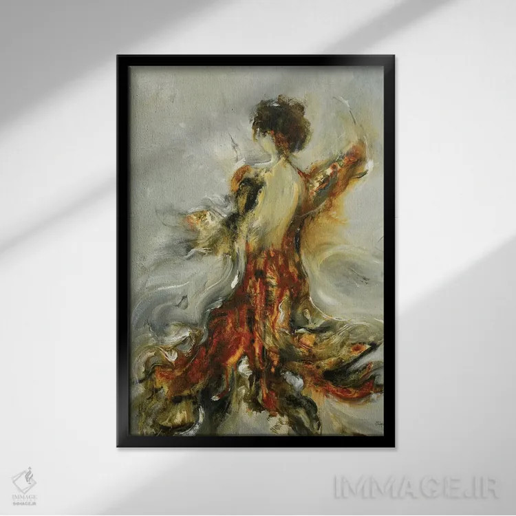 تابلو دکوراتیو اوله اثر لیزا ریجرز - نمای قابدار مشکی