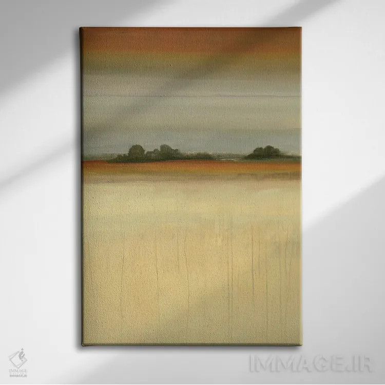 تابلو انتزاعی چشم انداز معاصر اثر لیزا ریجرز - نمای روبهرو روی دیوار