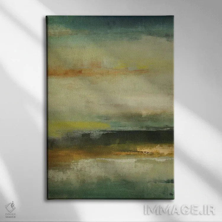 تابلو انتزاعی راز حل شد اثر لیزا ریجرز - نمای روبهرو روی دیوار