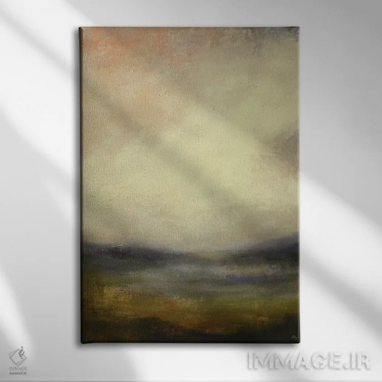 تابلو انتزاعی نماهای ملایم نسخه ۵ اثر لیزا ریجرز - نمای روبهرو روی دیوار