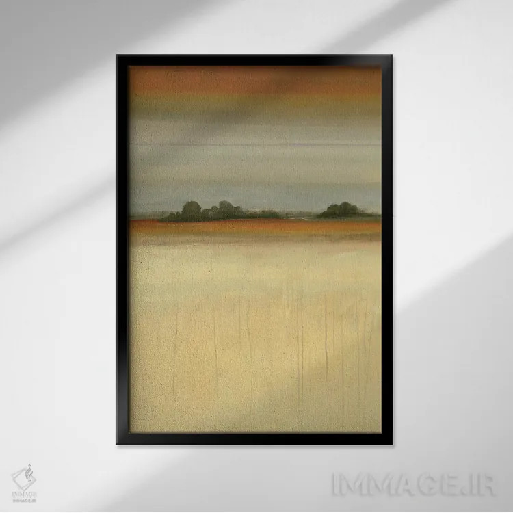 تابلو انتزاعی چشم انداز معاصر اثر لیزا ریجرز - نمای قابدار مشکی