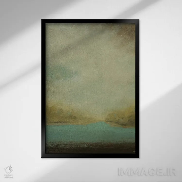 تابلو انتزاعی مناظر ملایم ۲ اثر لیزا ریجرز - نمای قابدار مشکی