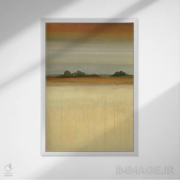 تابلو انتزاعی چشم انداز معاصر اثر لیزا ریجرز - نمای قابدار سفید