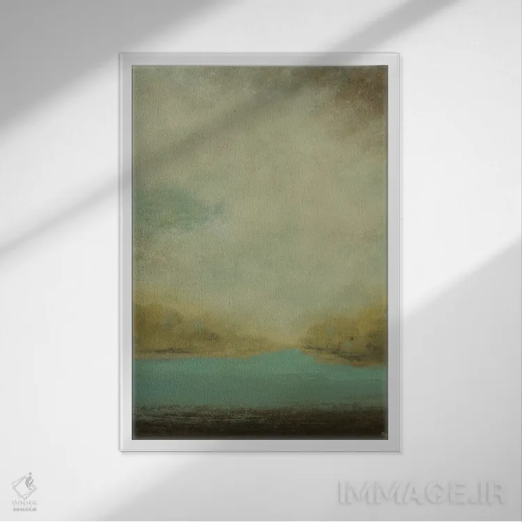 تابلو انتزاعی مناظر ملایم ۲ اثر لیزا ریجرز - نمای قابدار سفید