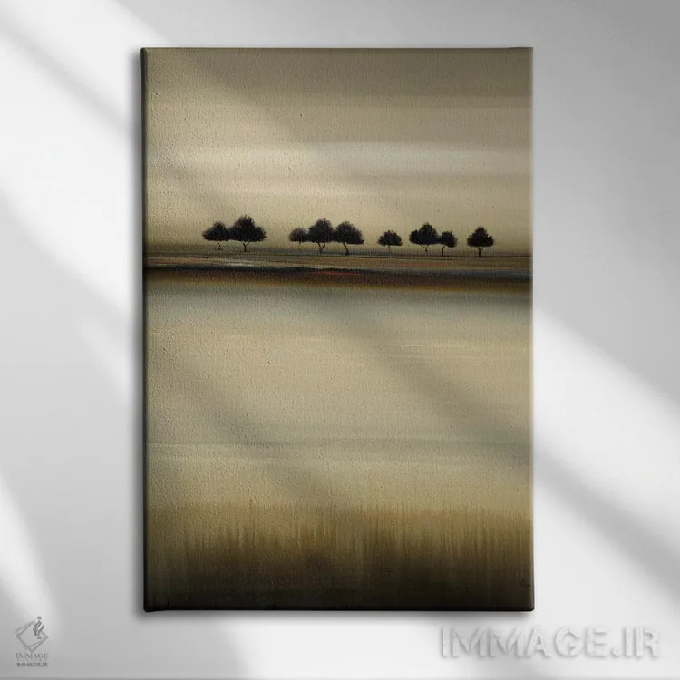تابلو انتزاعی بیان درختان مرزی ۱ اثر لیزا ریجرز - نمای روبهرو روی دیوار