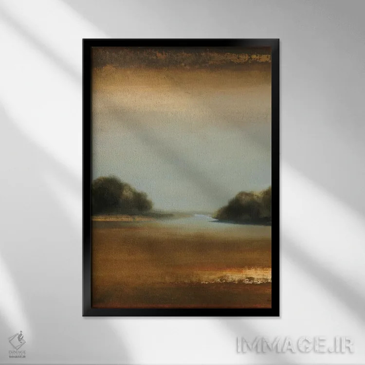 تابلو انتزاعی لحظات آرام ۴ اثر لیزا ریجرز - نمای قابدار مشکی