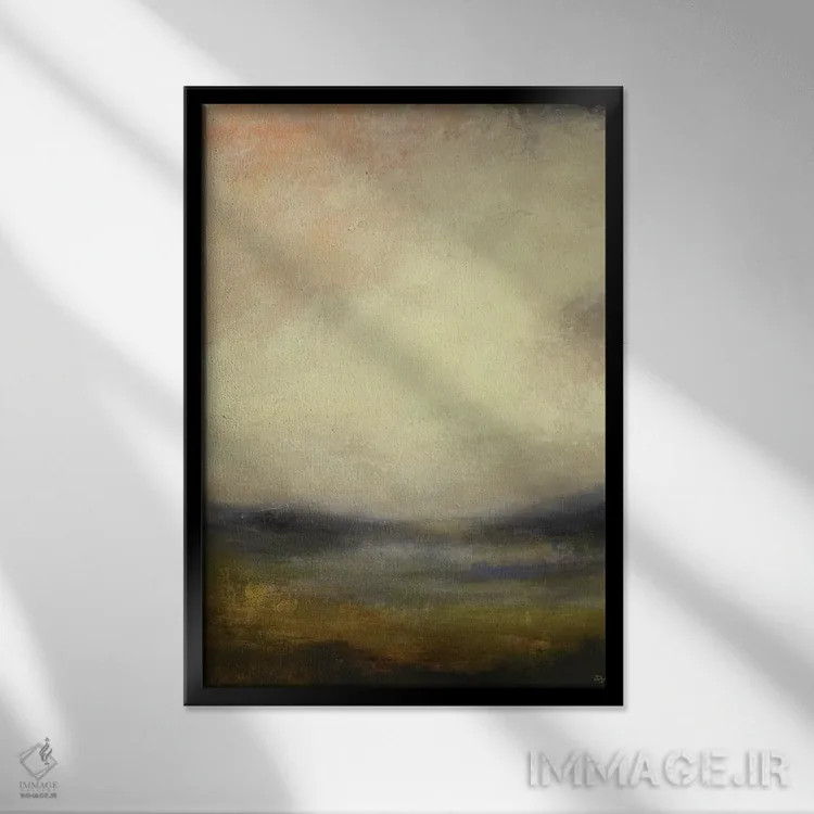 تابلو انتزاعی نماهای ملایم نسخه ۵ اثر لیزا ریجرز - نمای قابدار مشکی