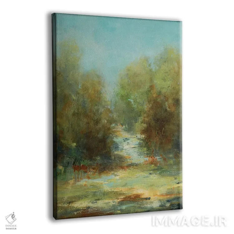 تابلو انتزاعی پیاده روی در جنگل اثر لیزا ریجرز - نمای پرسپکتیو محصول