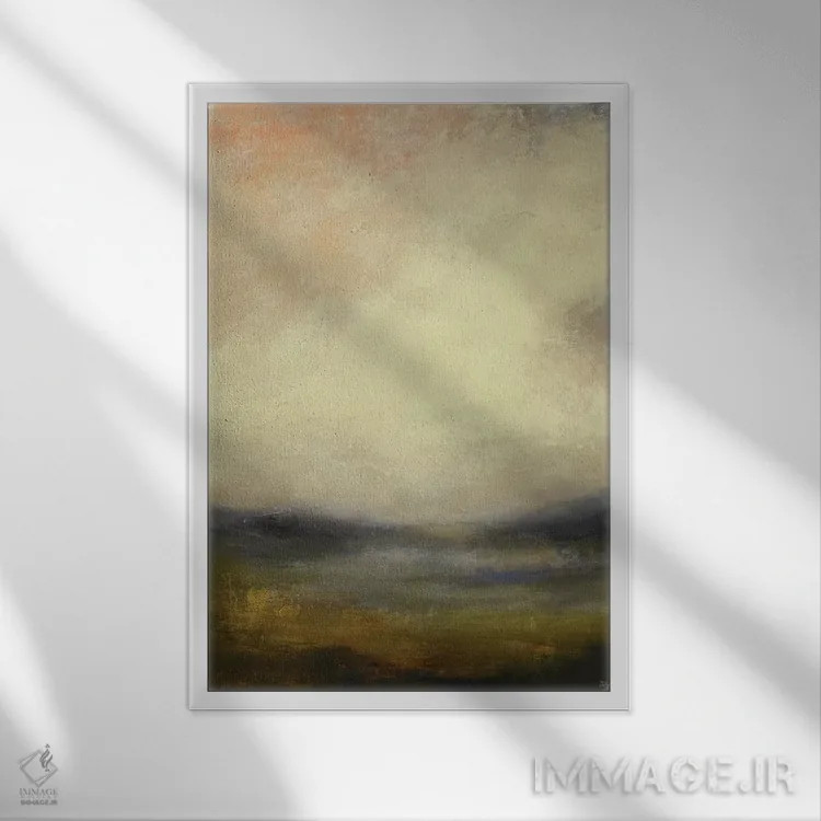 تابلو انتزاعی نماهای ملایم نسخه ۵ اثر لیزا ریجرز - نمای قابدار سفید