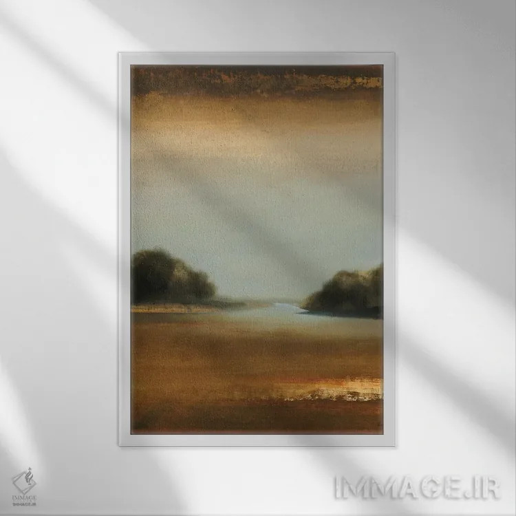 تابلو انتزاعی لحظات آرام ۴ اثر لیزا ریجرز - نمای قابدار سفید