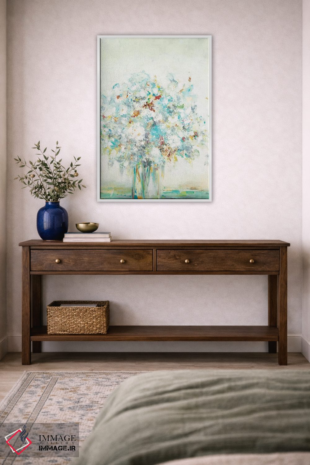 تابلو انتزاعی دسته گل بافت دار اثر لیزا ریجرز - D2W