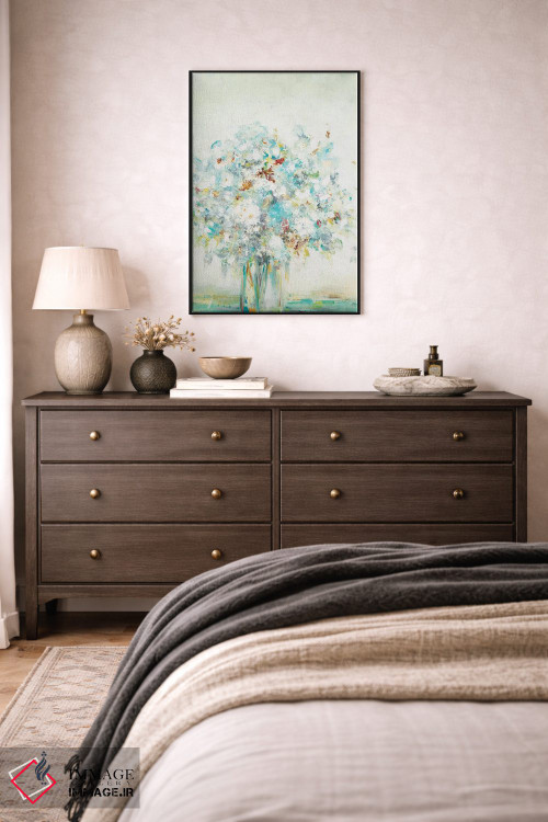 تابلو انتزاعی دسته گل بافت دار اثر لیزا ریجرز - D3B