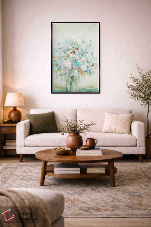 تابلو انتزاعی دسته گل بافت دار اثر لیزا ریجرز - D4B