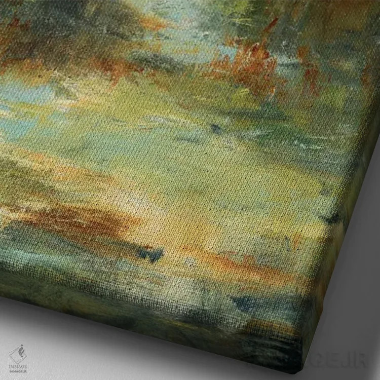 تابلو انتزاعی پیاده روی در جنگل اثر لیزا ریجرز - نمای نزدیک بافت بوم