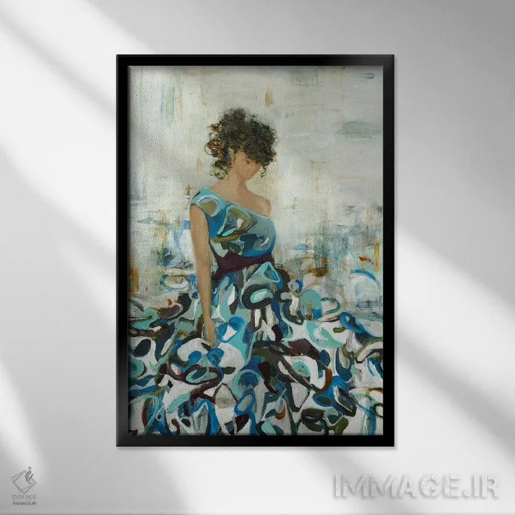 تابلو دکوراتیو زیبایی سیال اثر لیزا ریجرز - نمای قابدار مشکی