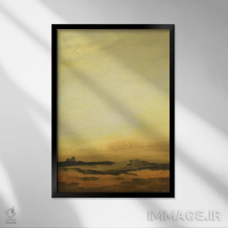 تابلو انتزاعی محیط گرم ۳ اثر لیزا ریجرز - نمای قابدار مشکی