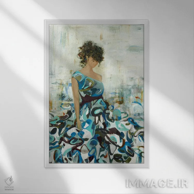 تابلو دکوراتیو زیبایی سیال اثر لیزا ریجرز - نمای قابدار سفید