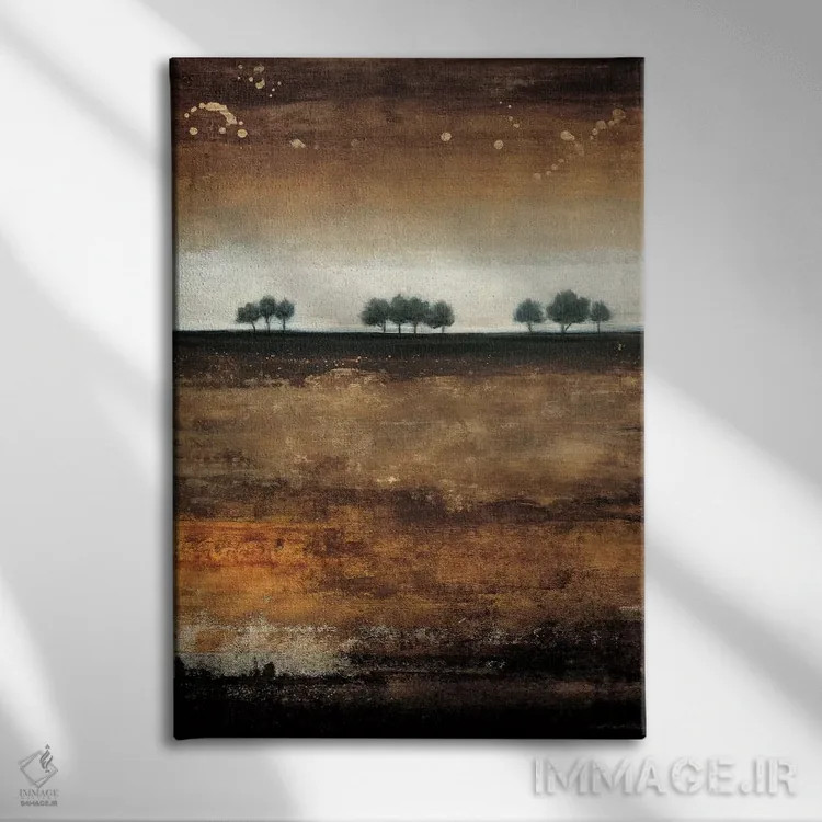 تابلو انتزاعی چشم انداز تابستانی اثر لیزا ریجرز - نمای روبهرو روی دیوار