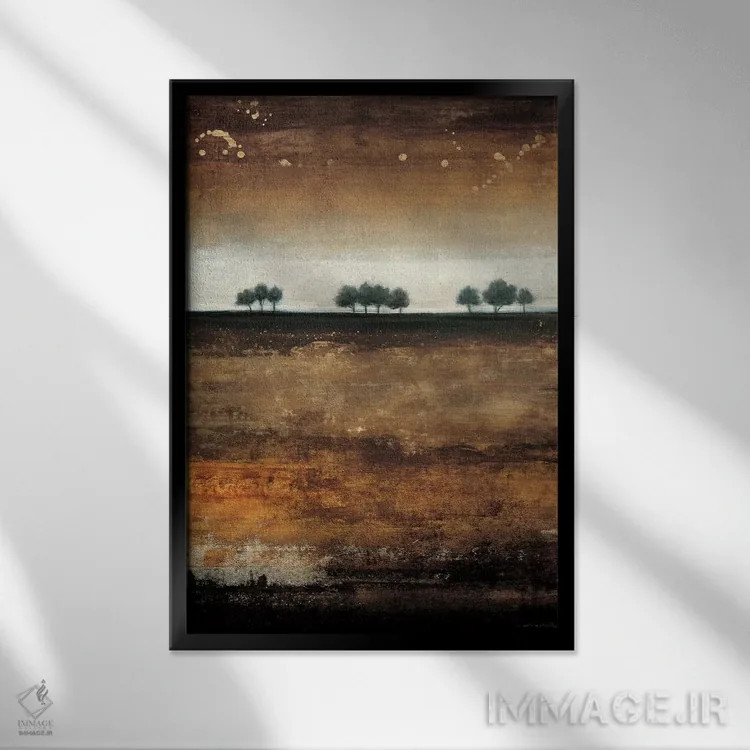 تابلو انتزاعی چشم انداز تابستانی اثر لیزا ریجرز - نمای قابدار مشکی