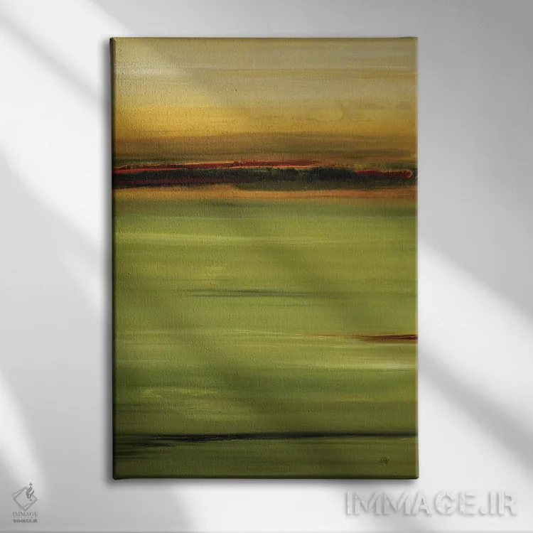 تابلو انتزاعی نزدیک خانه سه اثر لیزا ریجرز - نمای روبهرو روی دیوار