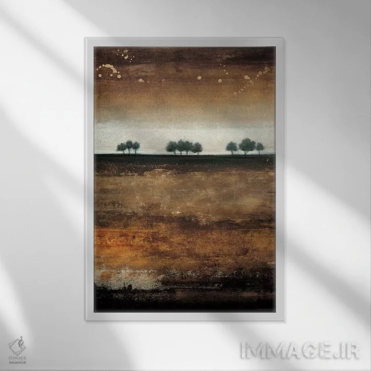 تابلو انتزاعی چشم انداز تابستانی اثر لیزا ریجرز - نمای قابدار سفید