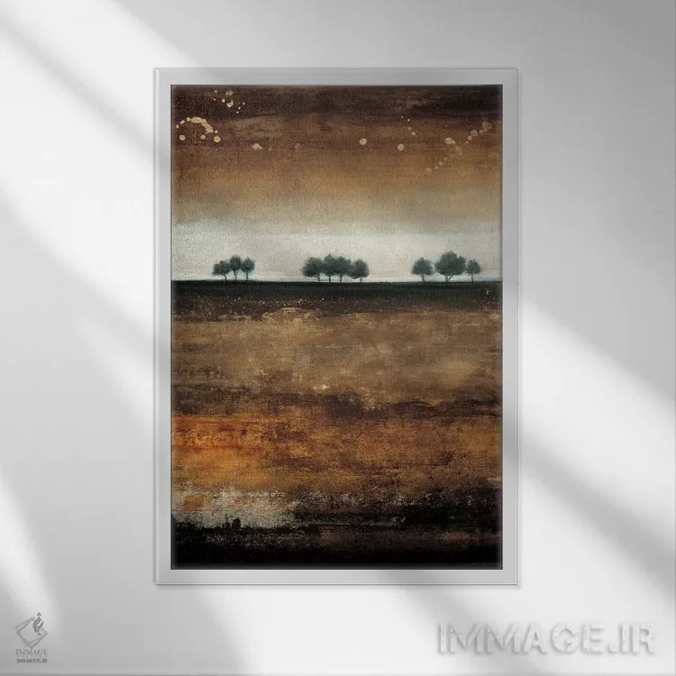تابلو انتزاعی چشم انداز تابستانی اثر لیزا ریجرز - نمای قابدار سفید