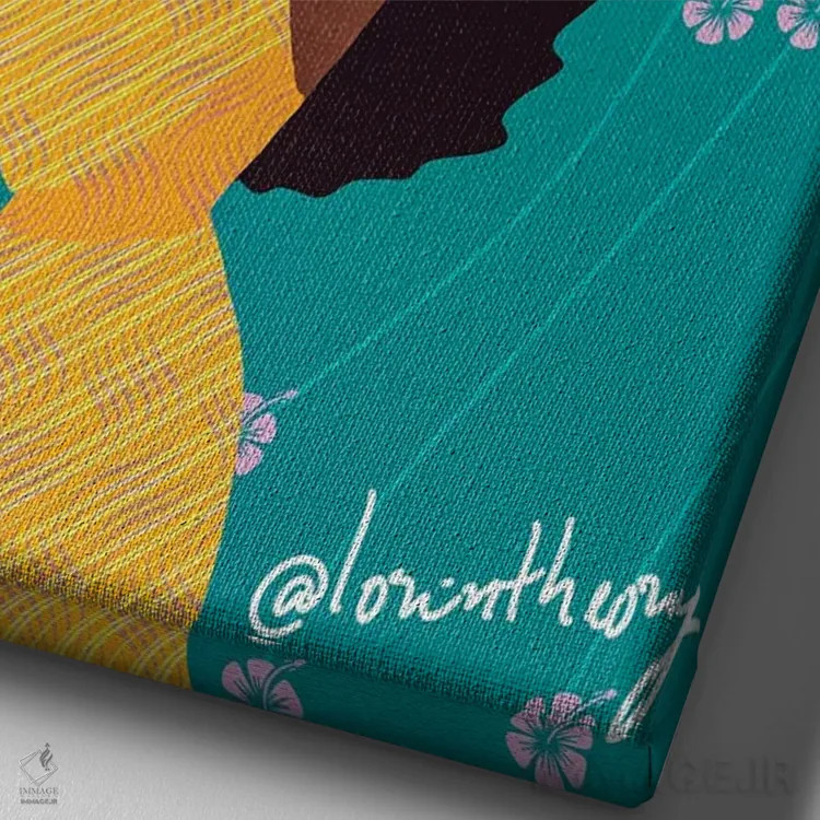 تابلو دکوراتیو آنیتا اثر لرین تیوری - نمای نزدیک بافت بوم