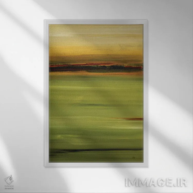 تابلو انتزاعی نزدیک خانه سه اثر لیزا ریجرز - نمای قابدار سفید