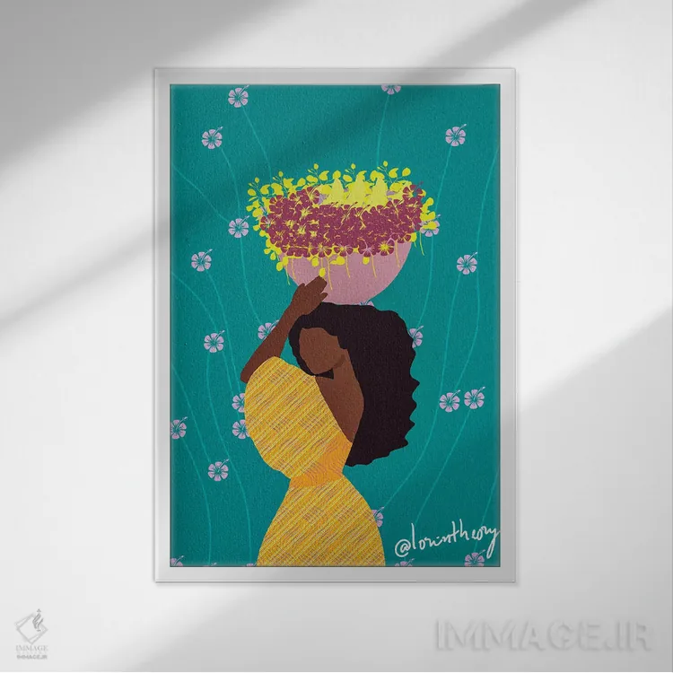 تابلو دکوراتیو آنیتا اثر لرین تیوری - نمای قابدار سفید