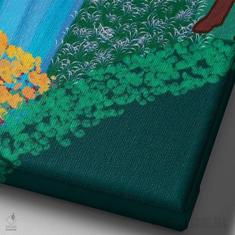 تابلو دکوراتیو زرافه ها اثر لرین تیوری - نمای نزدیک بافت بوم