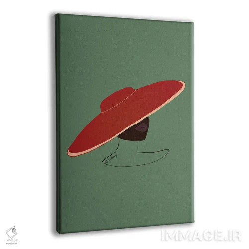 تابلو دکوراتیو بانوی کلاه دار اثر لرین تیوری - نمای پرسپکتیو محصول