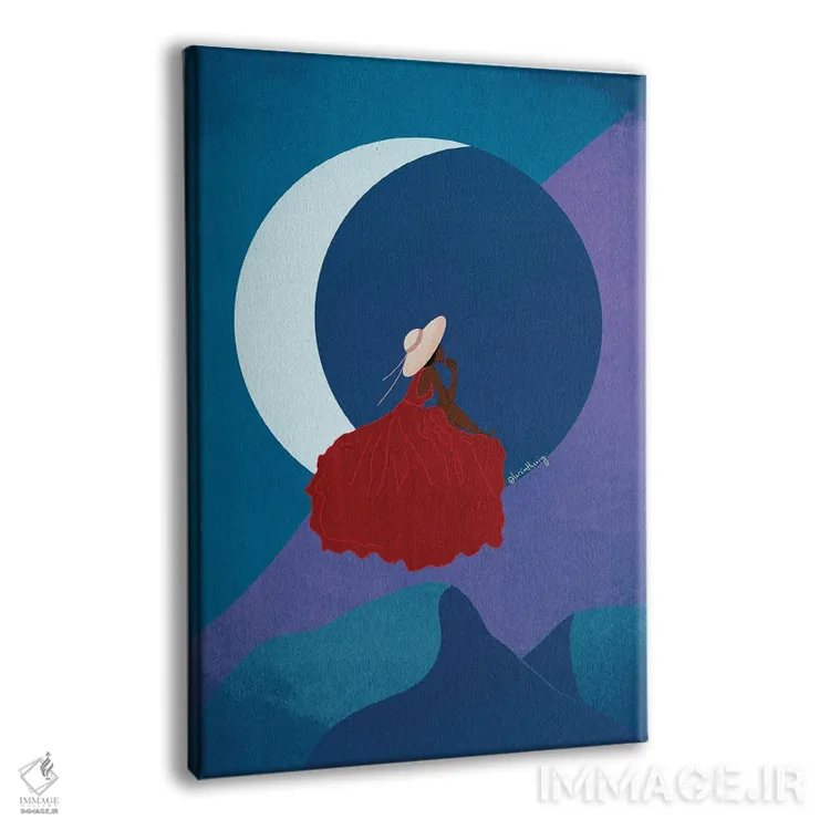 تابلو دکوراتیو بانوی ماه اثر لرین تیوری - نمای پرسپکتیو محصول