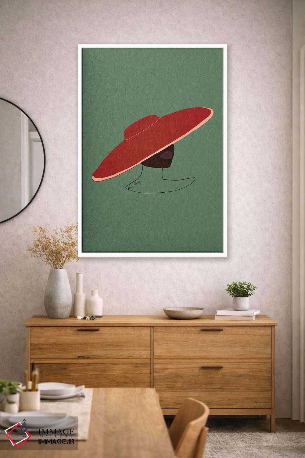 تابلو دکوراتیو بانوی کلاه دار اثر لرین تیوری - D1W