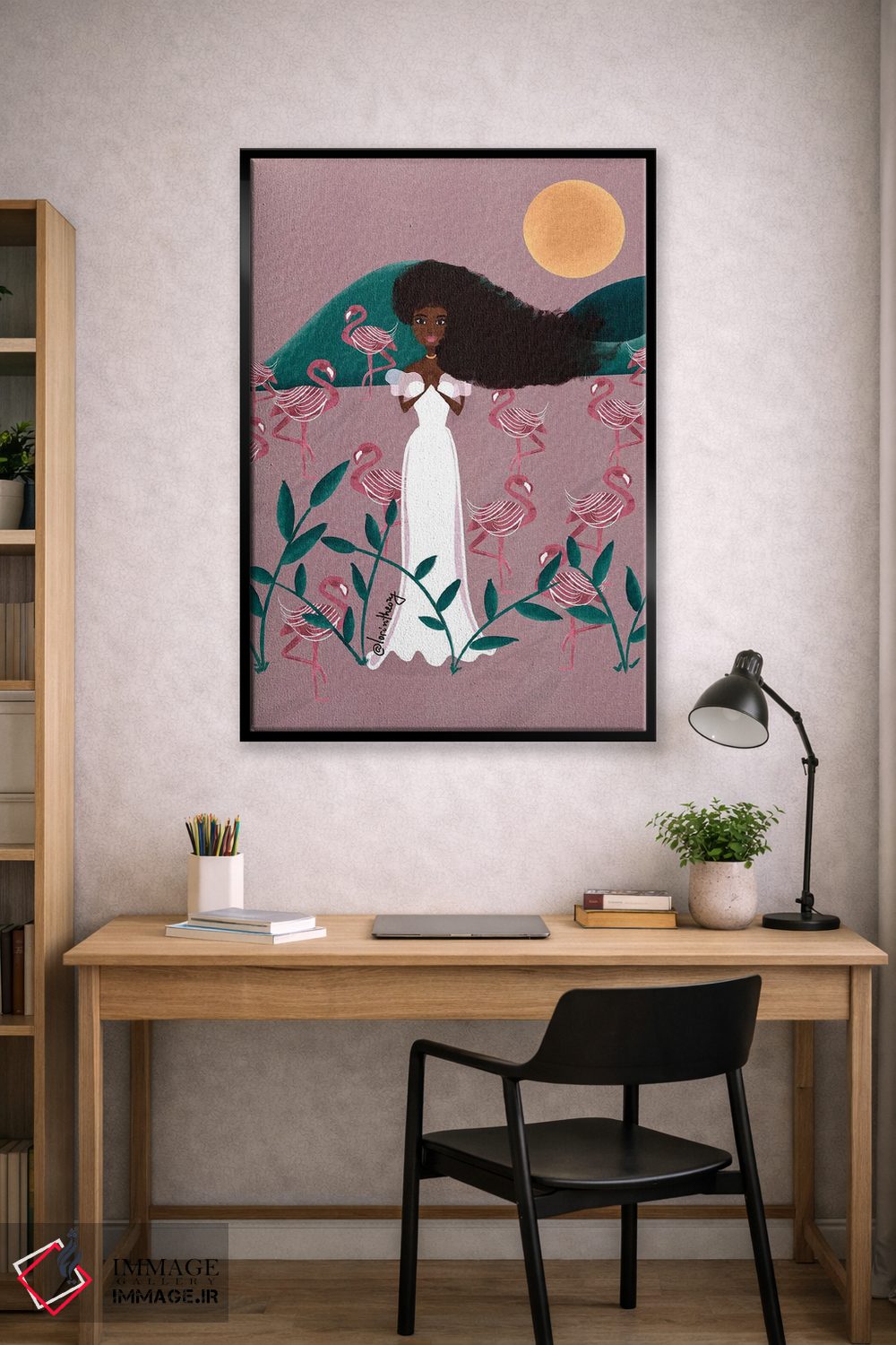 تابلو دکوراتیو فلامینگوهای صورتی اثر لرین تیوری - D2B