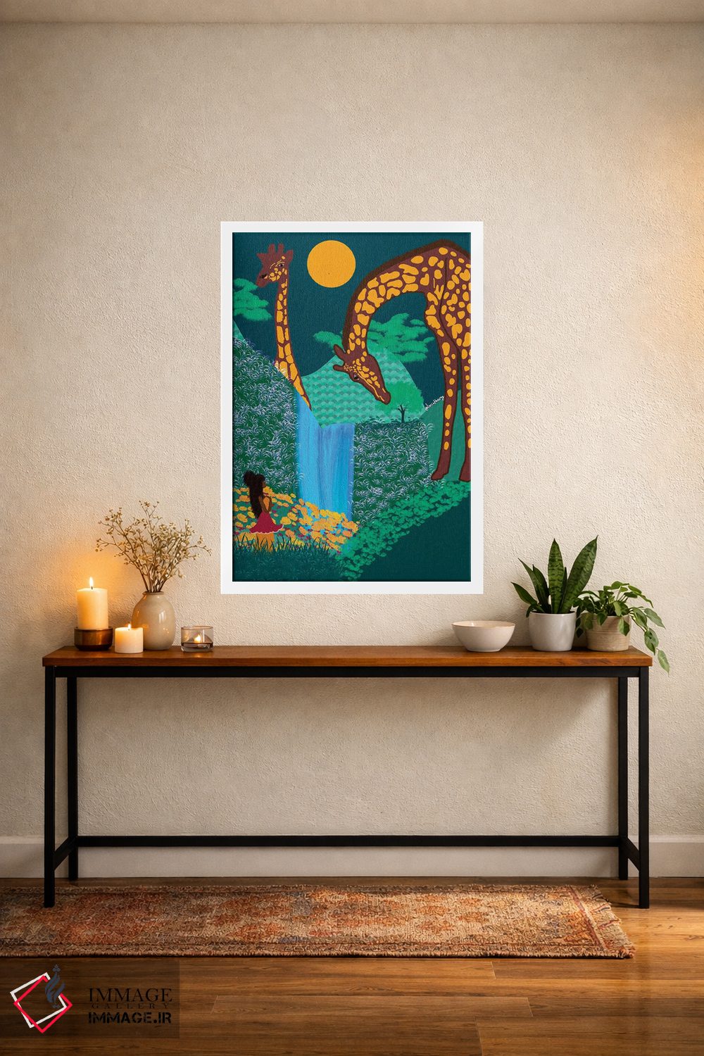 تابلو دکوراتیو زرافه ها اثر لرین تیوری - D2W