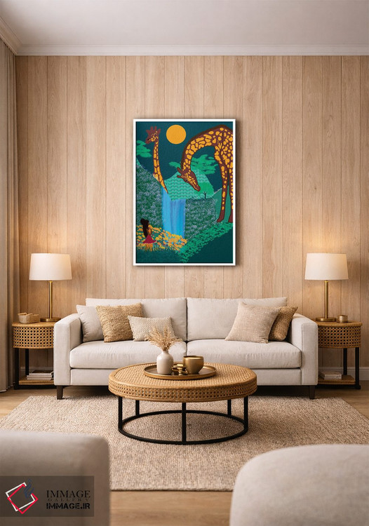 تابلو دکوراتیو زرافه ها اثر لرین تیوری - D1W