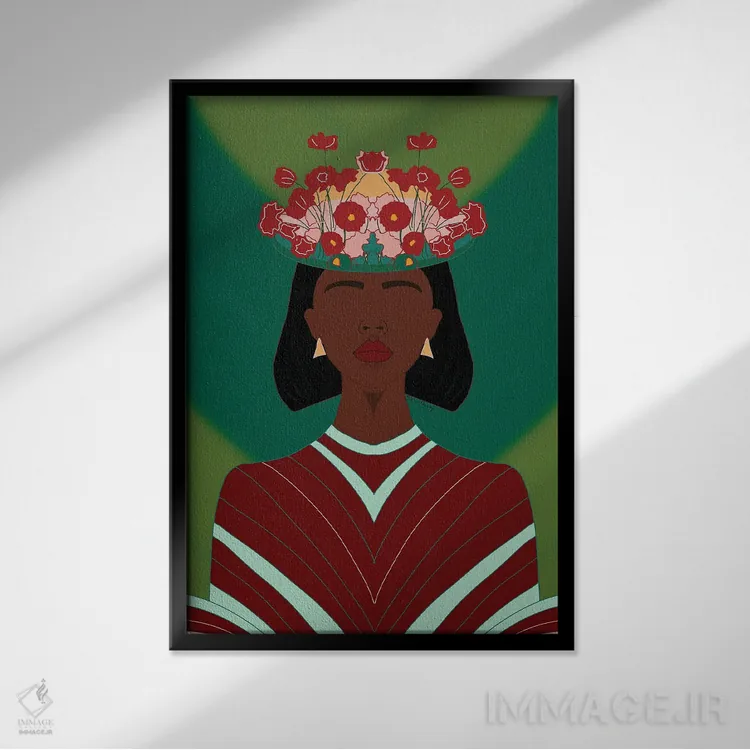 تابلو دکوراتیو در شکوفایی اثر لرین تیوری - نمای قابدار مشکی