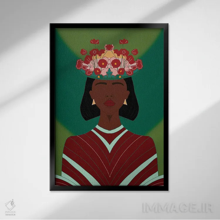 تابلو دکوراتیو در شکوفایی اثر لرین تیوری - نمای قابدار مشکی
