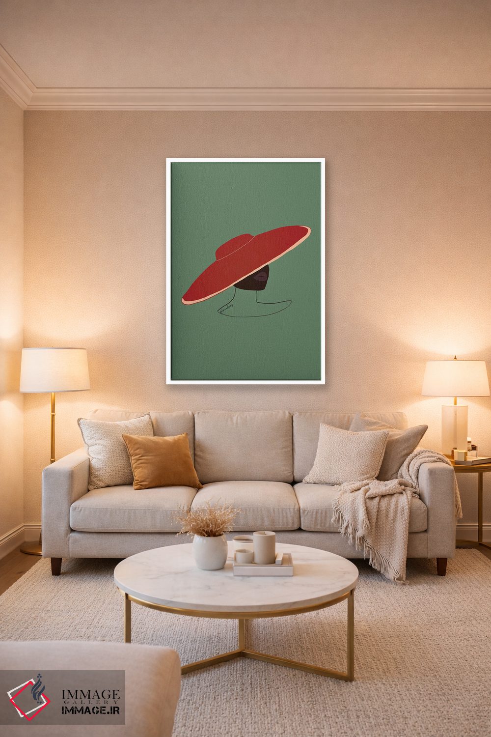 تابلو دکوراتیو بانوی کلاه دار اثر لرین تیوری - D3W