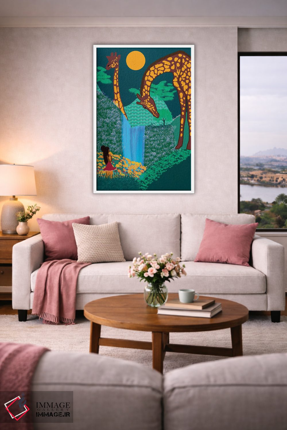 تابلو دکوراتیو زرافه ها اثر لرین تیوری - D3W