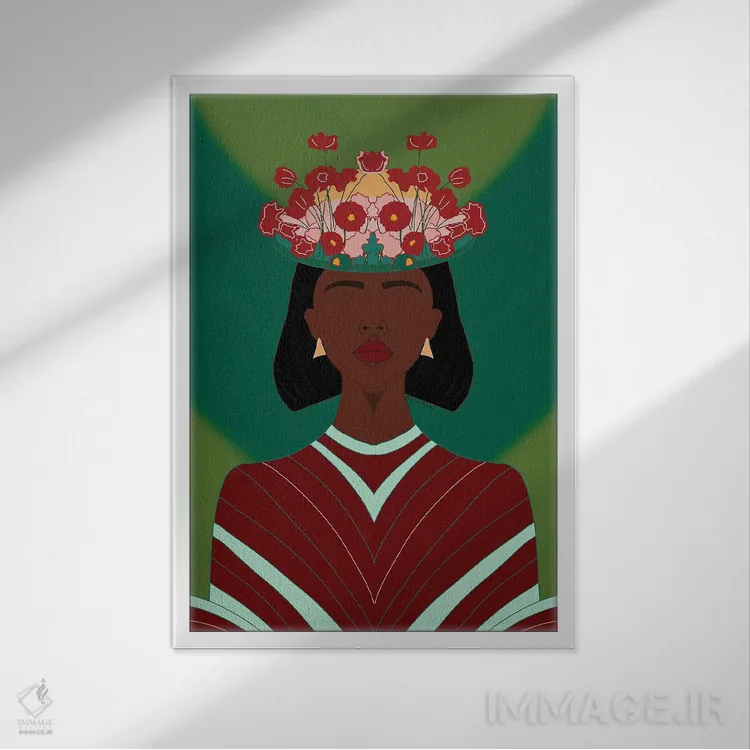 تابلو دکوراتیو در شکوفایی اثر لرین تیوری - نمای قابدار سفید