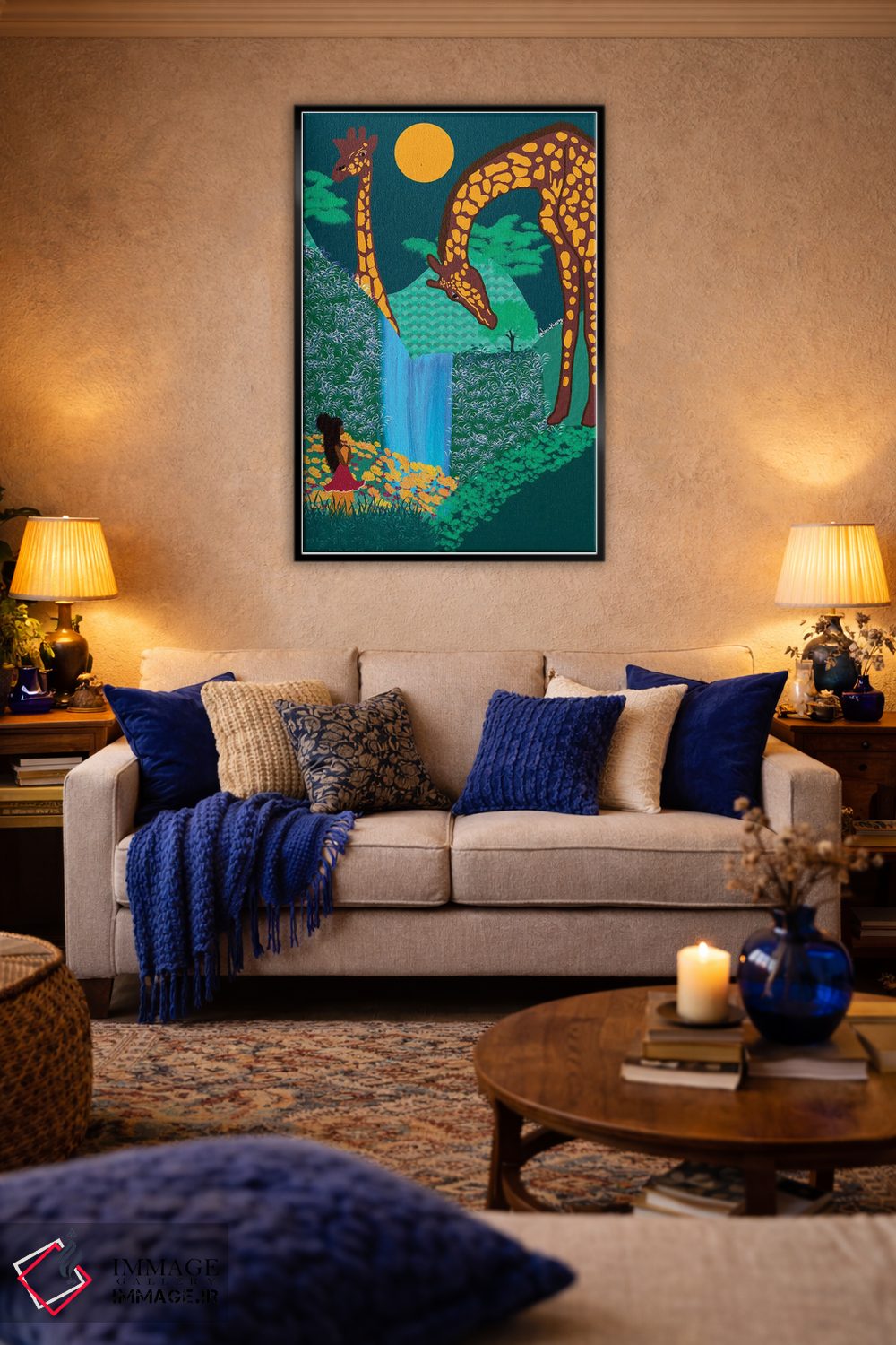 تابلو دکوراتیو زرافه ها اثر لرین تیوری - D6B