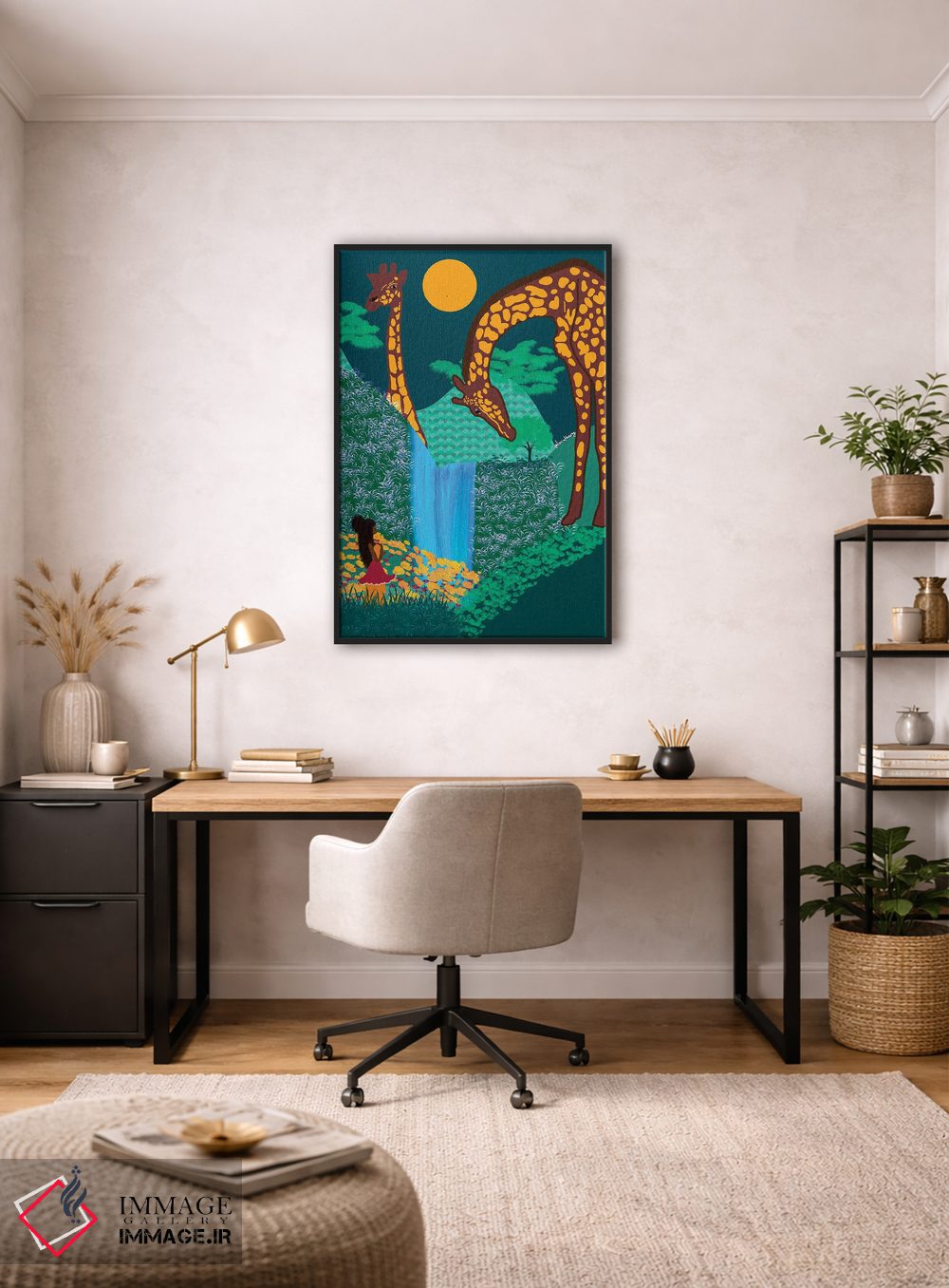 تابلو دکوراتیو زرافه ها اثر لرین تیوری - D5B