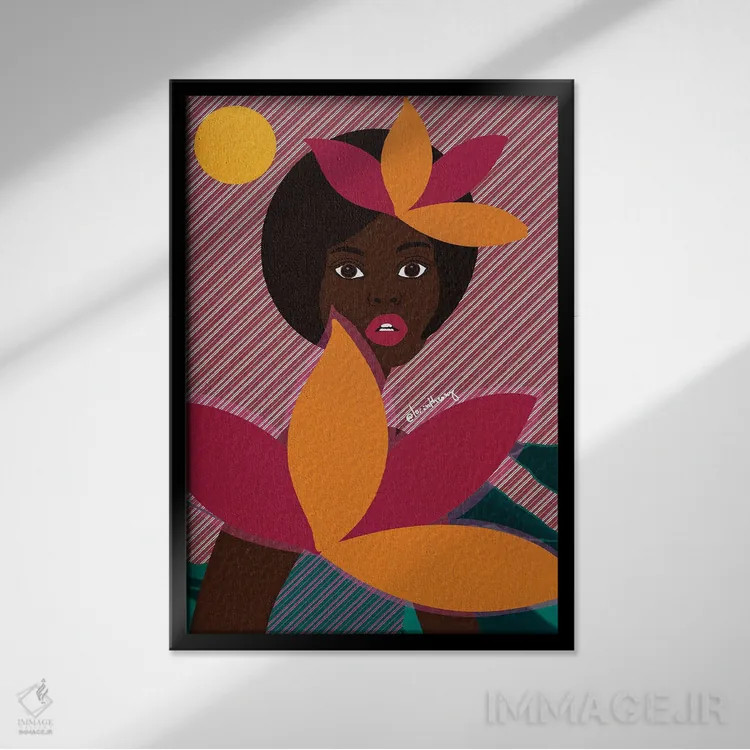 تابلو دکوراتیو کتسیا اثر لرین تیوری - نمای قابدار مشکی