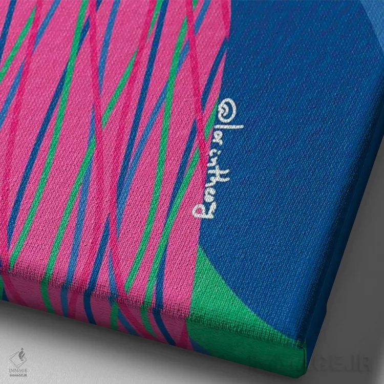 تابلو دکوراتیو لانی اثر لرین تیوری - نمای نزدیک بافت بوم