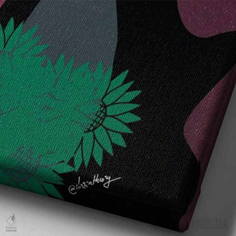 تابلو دکوراتیو ماریا اثر لرین تیوری - نمای نزدیک بافت بوم